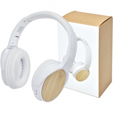 Logo trade advertising products image of: Athos bamboo Bluetooth® headphones with microphone