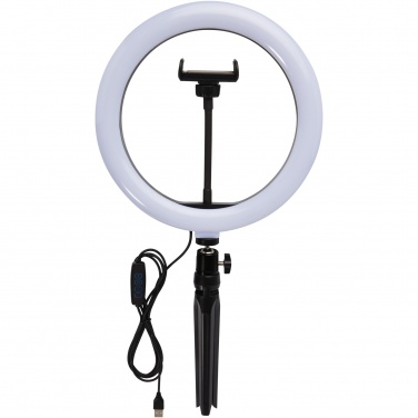 Logotrade promotional item image of: Studio ring light for selfies and vlogging with phone holder and tripod