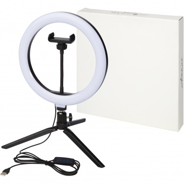 Logo trade promotional merchandise picture of: Studio ring light for selfies and vlogging with phone holder and tripod