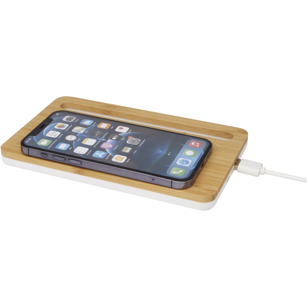 Logo trade advertising products image of: Medake 10W bamboo wireless charger