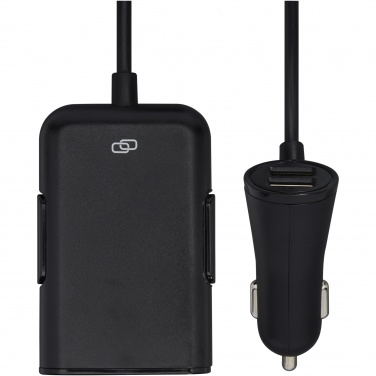 Logo trade promotional giveaways picture of: Pilot dual car charger with QC 3.0 dual back seat extended charger