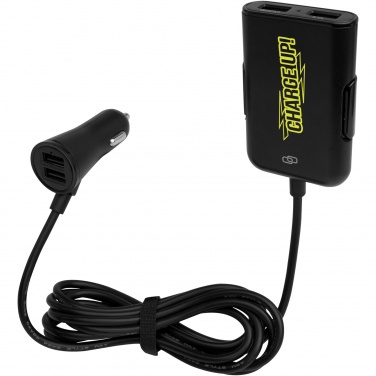 Logo trade promotional items image of: Pilot dual car charger with QC 3.0 dual back seat extended charger