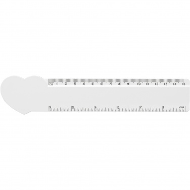 Logotrade promotional merchandise image of: Tait 15 cm heart-shaped recycled plastic ruler