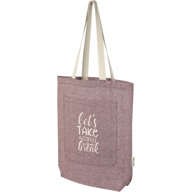 Logotrade business gift image of: Pheebs 150 g/m² recycled cotton tote bag with front pocket 9L