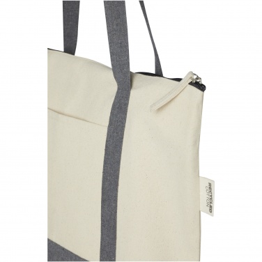 Logotrade promotional giveaway picture of: Repose 320 g/m² recycled cotton zippered tote bag 10L