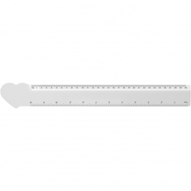 Logo trade business gift photo of: Tait 30cm heart-shaped recycled plastic ruler