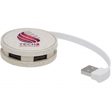 Logotrade corporate gift image of: Kenzu wheat straw USB hub