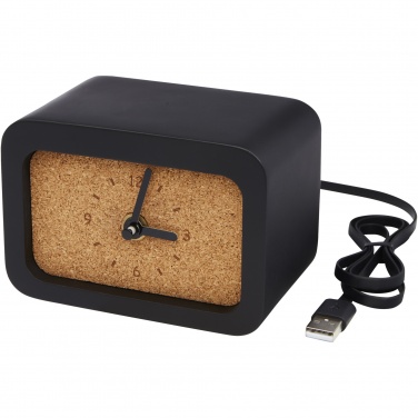 Logo trade promotional giveaways image of: Momento wireless limestone charging desk clock