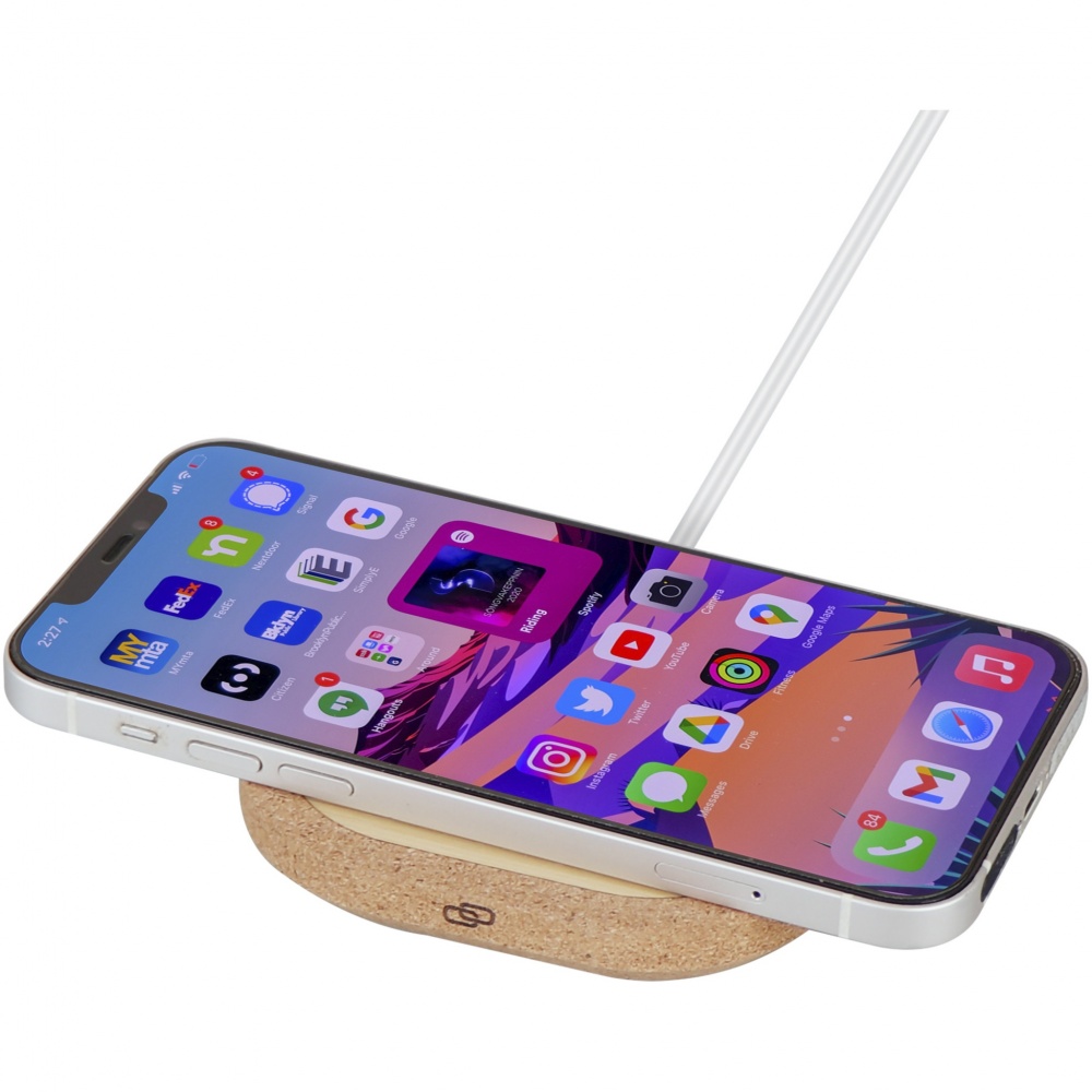Logo trade promotional item photo of: Cerris 15W cork wireless charging pad