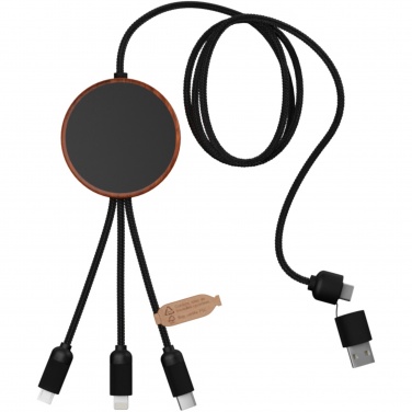 Logo trade corporate gift photo of: SCX.design C40 5-in-1 rPET light-up logo charging cable and 10W charging pad