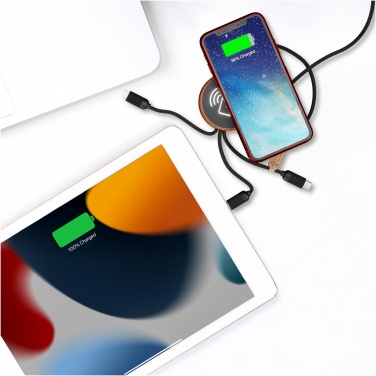 Logotrade promotional product picture of: SCX.design C40 5-in-1 rPET light-up logo charging cable and 10W charging pad