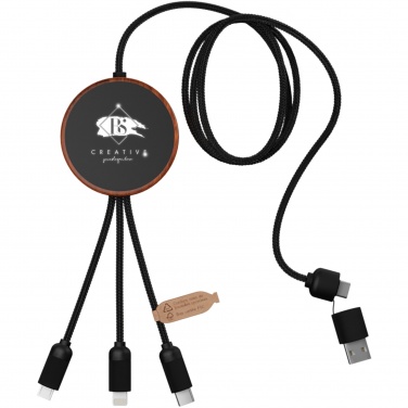 Logotrade promotional product picture of: SCX.design C40 5-in-1 rPET light-up logo charging cable and 10W charging pad