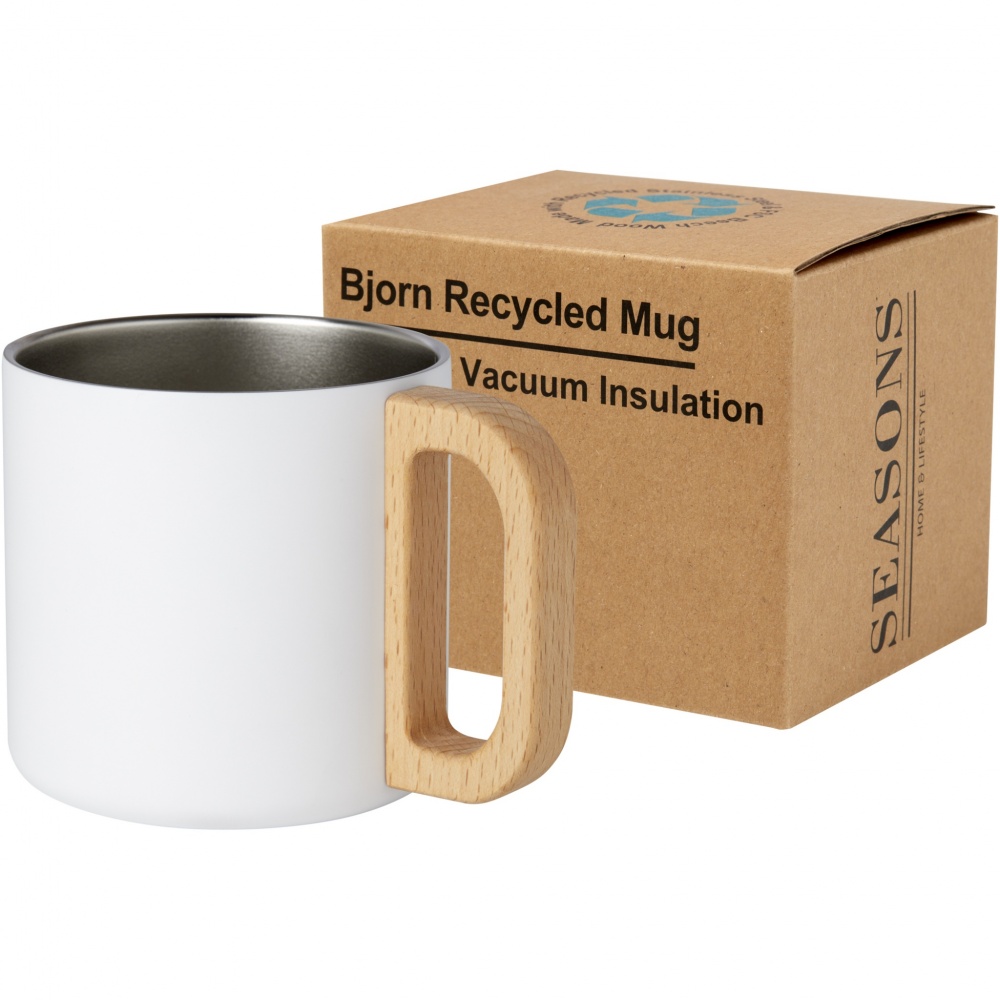 Logo trade promotional items image of: Bjorn 360 ml RCS certified recycled stainless steel mug with copper vacuum insulation