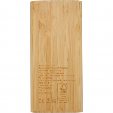 Logo trade promotional items picture of: Tulda 10.000 mAh bamboo power bank