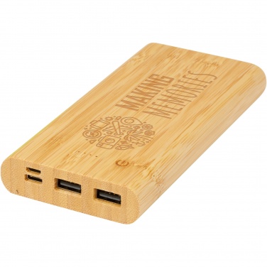 Logo trade business gift photo of: Tulda 10.000 mAh bamboo power bank