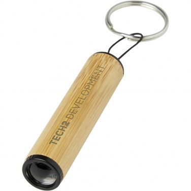 Logo trade corporate gifts image of: Cane bamboo key ring with light