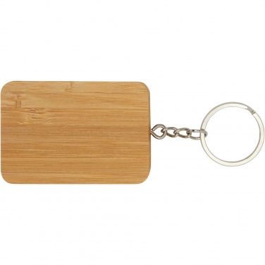 Logotrade promotional gift image of: Reel 6-in-1 retractable bamboo key ring charging cable