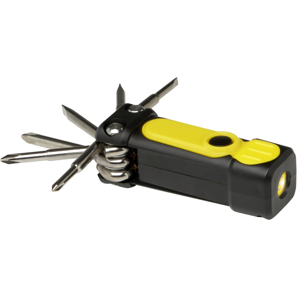 Logo trade promotional giveaway photo of: Octo 8-in-1 RCS recycled plastic screwdriver set with torch