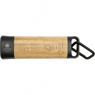 Logo trade promotional gifts picture of: Kuma bamboo/RCS recycled plastic torch with carabiner