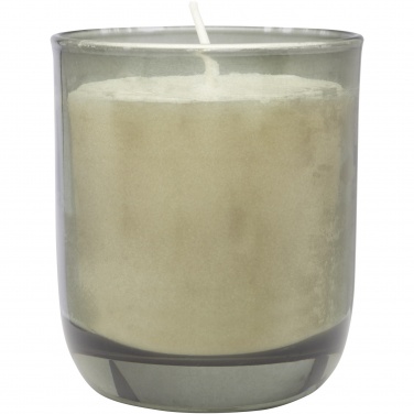 Logo trade promotional products image of: Wellmark Discovery 200 ml hand soap dispenser and 150 g scented candle set - dark amber fragrance