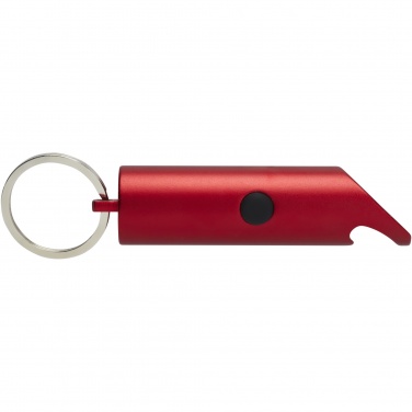Logo trade business gift photo of: Flare RCS recycled aluminium IPX LED light and bottle opener with keychain