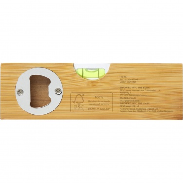 Logotrade promotional merchandise picture of: Flush bamboo spirit level with bottle opener