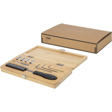 Logotrade promotional product picture of: Rivet 19-piece bamboo/recycled plastic tool set