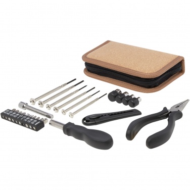 Logo trade promotional items picture of: Spike 24-piece RCS recycled plastic tool set with cork pouch