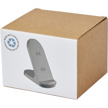 Logotrade promotional products photo of: Loop 15W dual coil RCS recycled plastic wireless charging stand