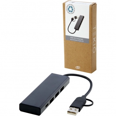 Logo trade promotional items picture of: Rise RCS recycled aluminium USB 2.0 hub