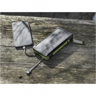 Logo trade promotional giveaways image of: Soldy 10.000 mAh RCS recycled plastic solar dynamo power bank 