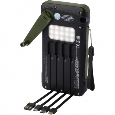 Logo trade promotional product photo of: Soldy 10.000 mAh RCS recycled plastic solar dynamo power bank 