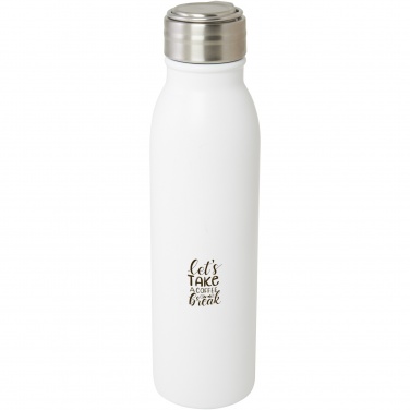 Logo trade promotional merchandise picture of: Harper 700 ml RCS certified stainless steel water bottle with metal loop