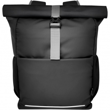 Logotrade promotional giveaway image of: Aqua 15" GRS recycled water resistant roll-top bike bag 20L