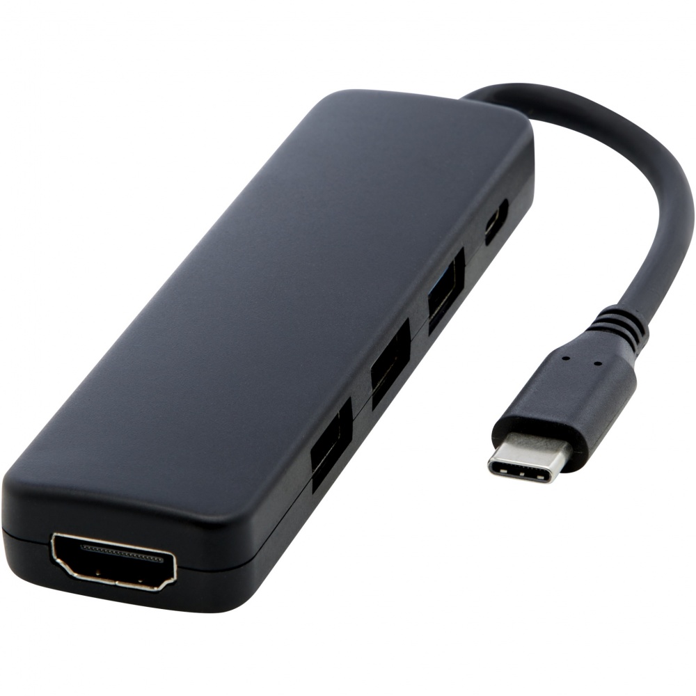 Logotrade corporate gift picture of: Loop RCS recycled plastic multimedia adapter USB 2.0-3.0 with HDMI port