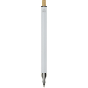 Logo trade promotional item photo of: Cyrus recycled aluminium ballpoint pen (black ink)