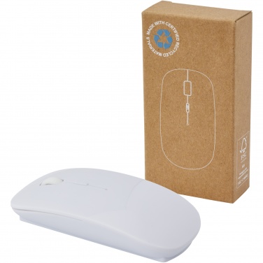 Logo trade corporate gifts image of: Menlo RCS recycled plastic wireless mouse 