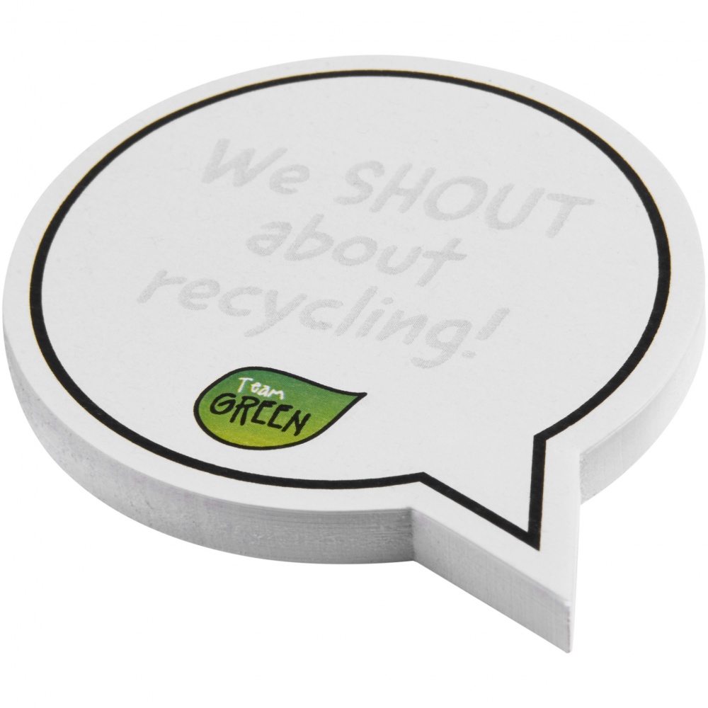 Logo trade corporate gifts image of: Sticky-Mate® speech bubble-shaped recycled sticky notes