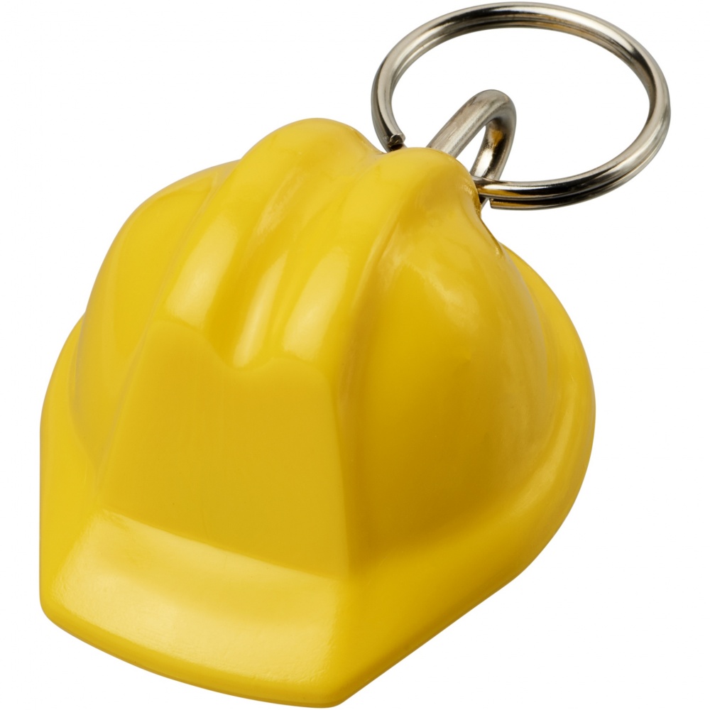 Logo trade promotional gifts image of: Kolt hard hat-shaped recycled keychain