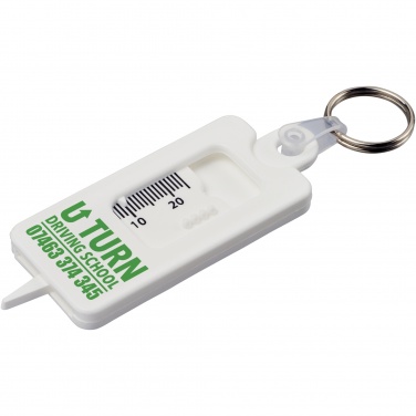 Logo trade advertising product photo of: Kym recycled tyre tread check keychain