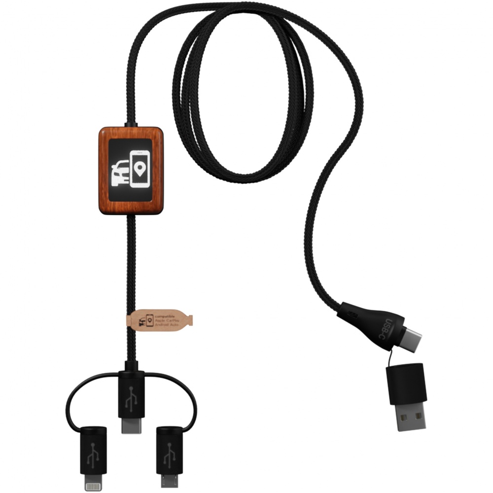Logo trade promotional gifts image of: SCX.design C46 5-in-1 CarPlay cable
