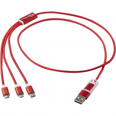 Logo trade promotional merchandise image of: Versatile 5-1 recycled aluminium charging cable