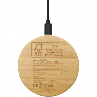 Logotrade corporate gift picture of: Essence 15W bamboo wireless charging pad