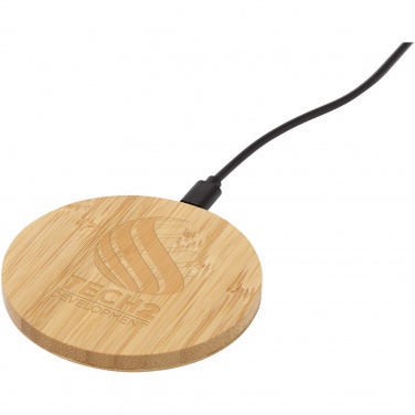 Logo trade promotional giveaway photo of: Essence 15W bamboo wireless charging pad