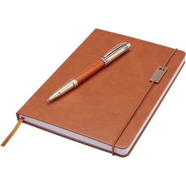 Logo trade promotional merchandise image of: Legato A5 notebook and rollerball pen set 