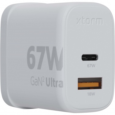 Logotrade promotional merchandise photo of: Xtorm XEC067G GaN² Ultra 67W wall charger - UK plug