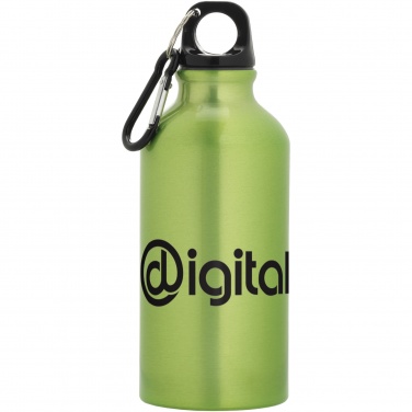 Logo trade promotional gifts image of: Oregon 400 ml aluminium water bottle with carabiner