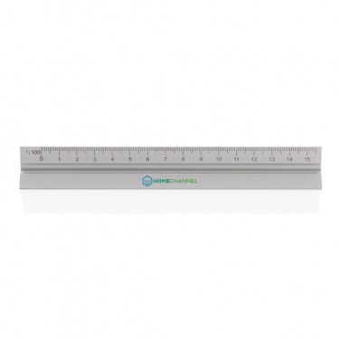 Logo trade corporate gifts picture of: 15cm. Aluminum triangular ruler