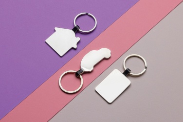 Logo trade promotional giveaways image of: RCS recycled zinc alloy house keyring