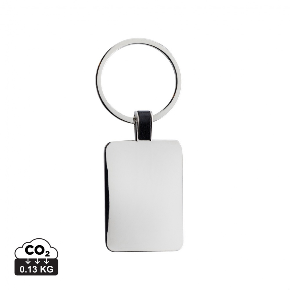 Logotrade advertising product image of: RCS recycled zinc alloy rectangle keyring